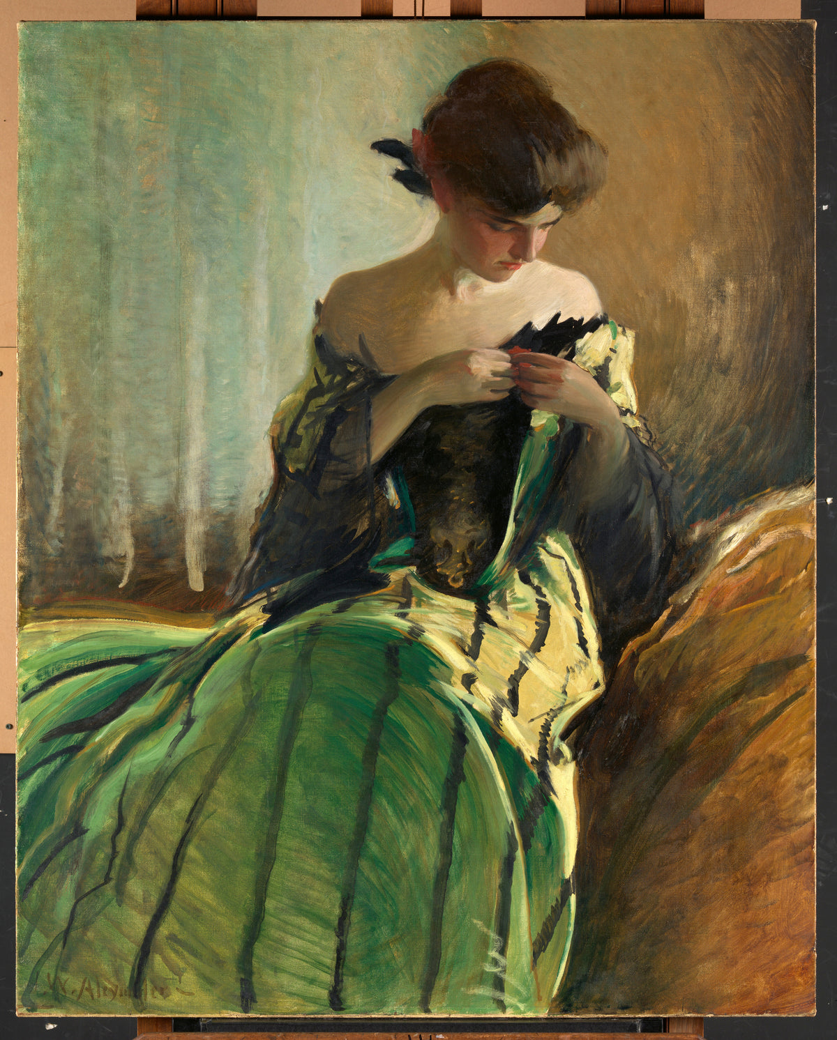John White Alexander — Study in Green and Black | Fine Art Print
