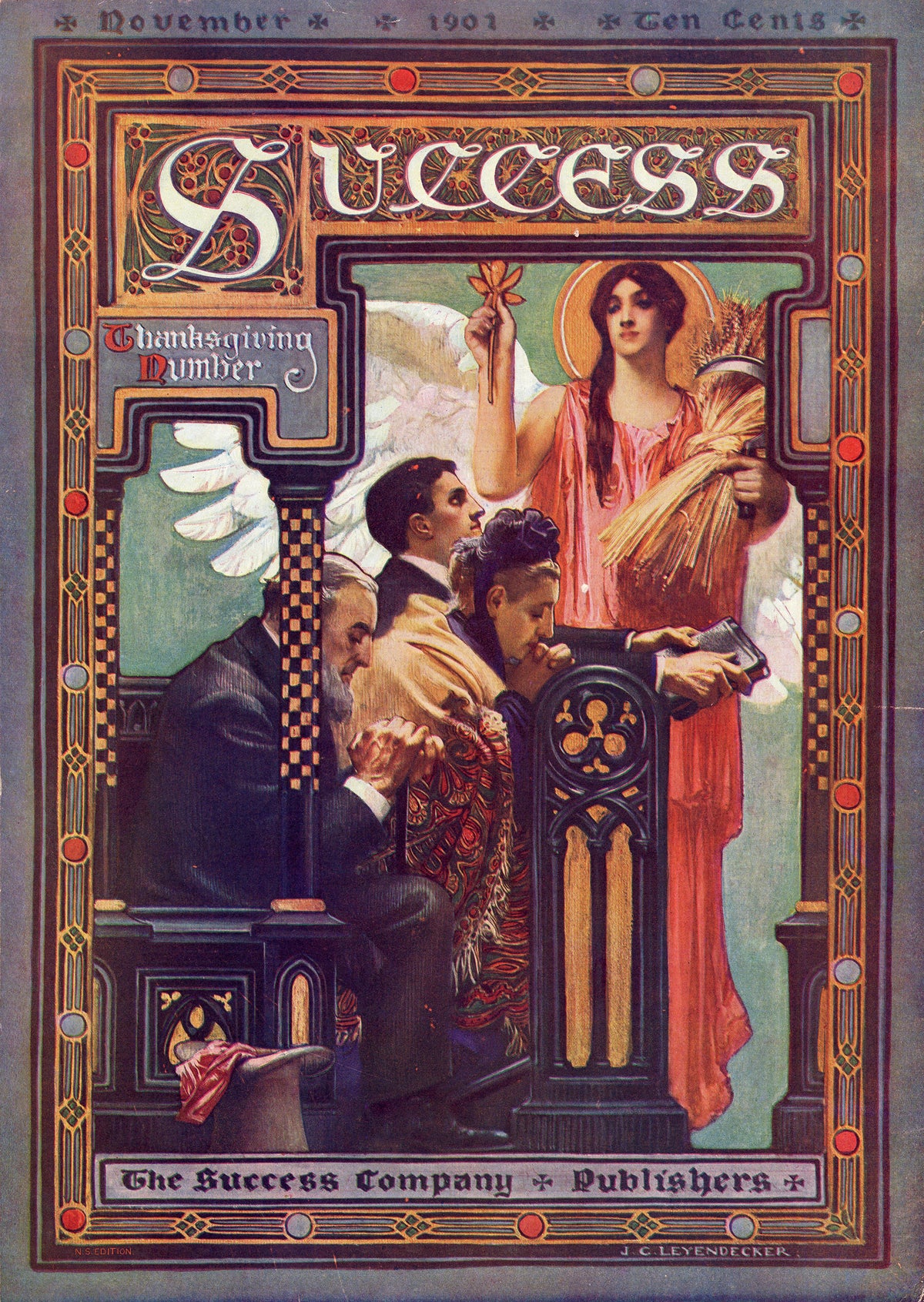 J.C. Leyendecker — Success, Thanksgiving Number, November 1901 | Vintage Thanksgiving Print