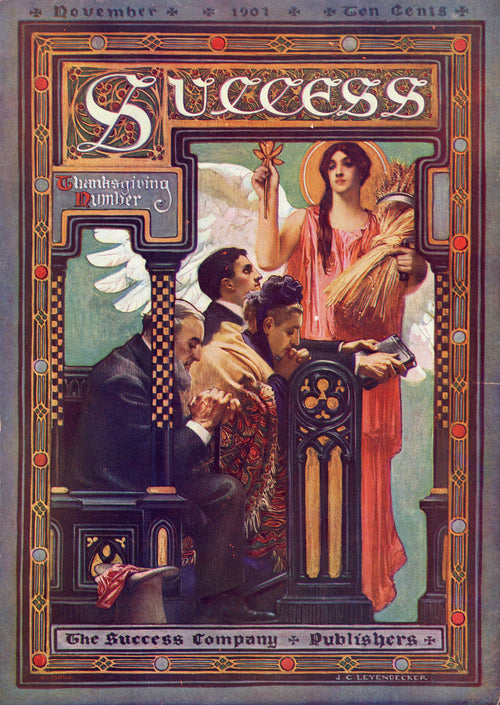 J.C. Leyendecker — Success, Thanksgiving Number, November 1901 | Vintage Thanksgiving Print