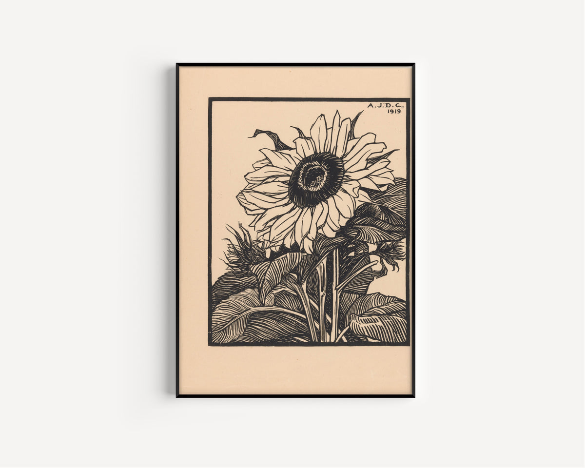 Julie de Graag — Sunflower | Woodcut Print