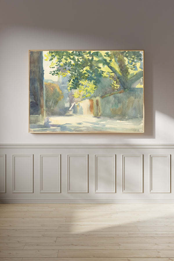 John Singer Sargent — Sunlit Wall Under a Tree | Fine Art Print