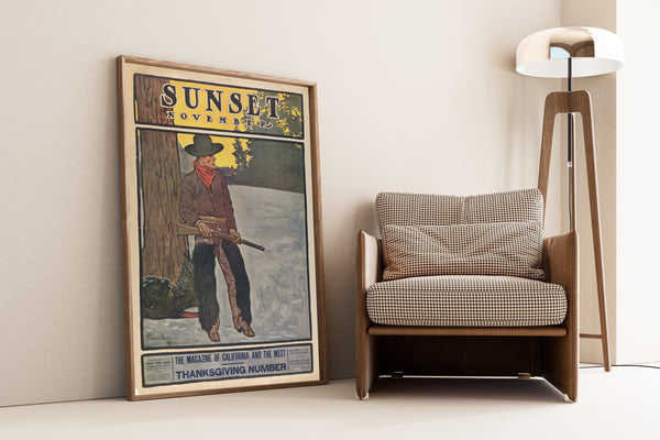 Maynard Dixon — Sunset Magazine, Thanksgiving Number, November 1904 | Vintage American West Print