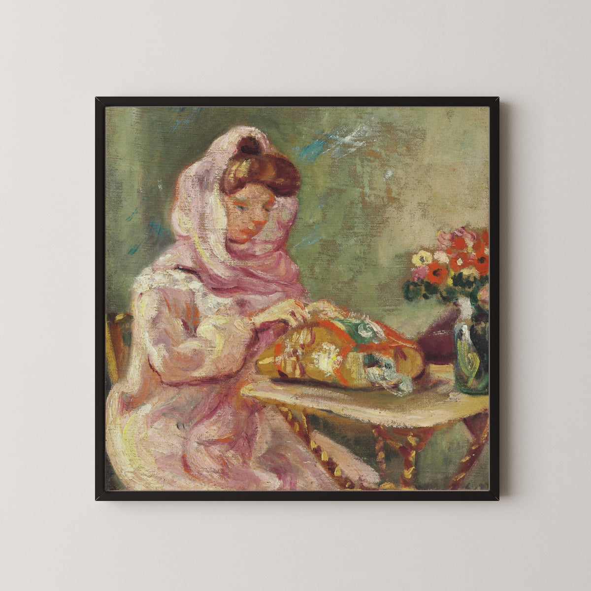 Louis Valtat — Suzanne Valtat cousant | Fine Art Print