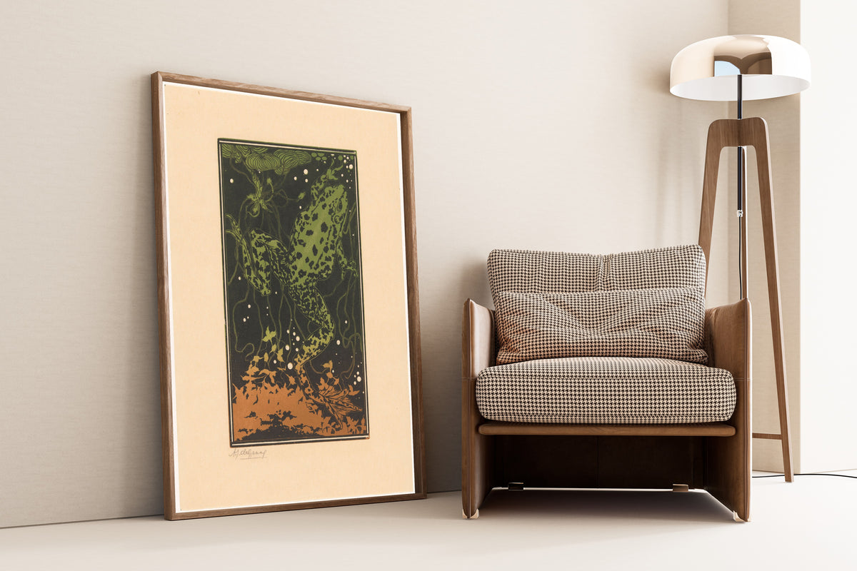 Julie de Graag — Swimming Frog | Woodcut Print