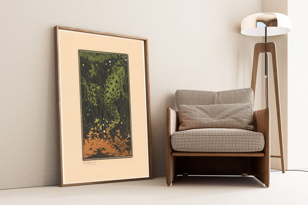 Julie de Graag — Swimming Frog | Woodcut Print