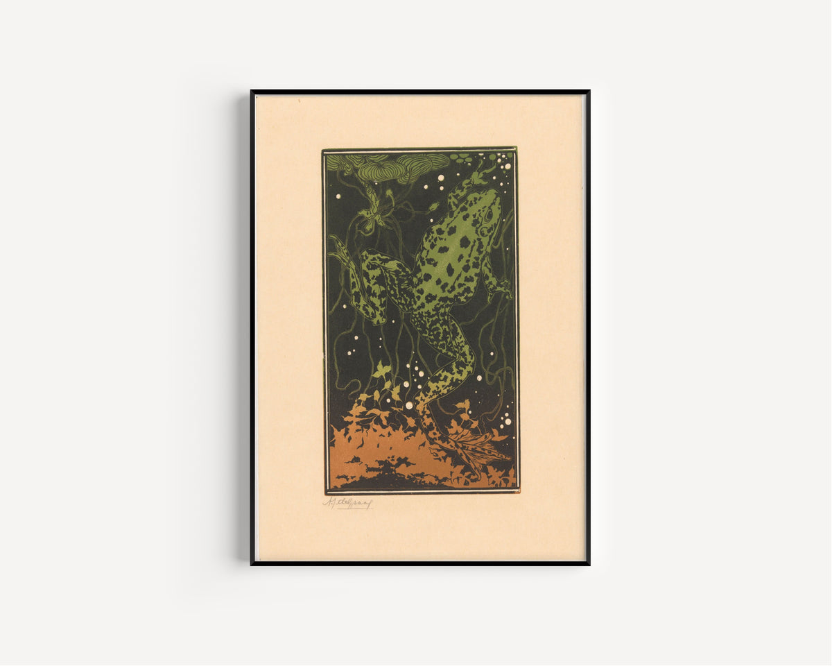 Julie de Graag — Swimming Frog | Woodcut Print