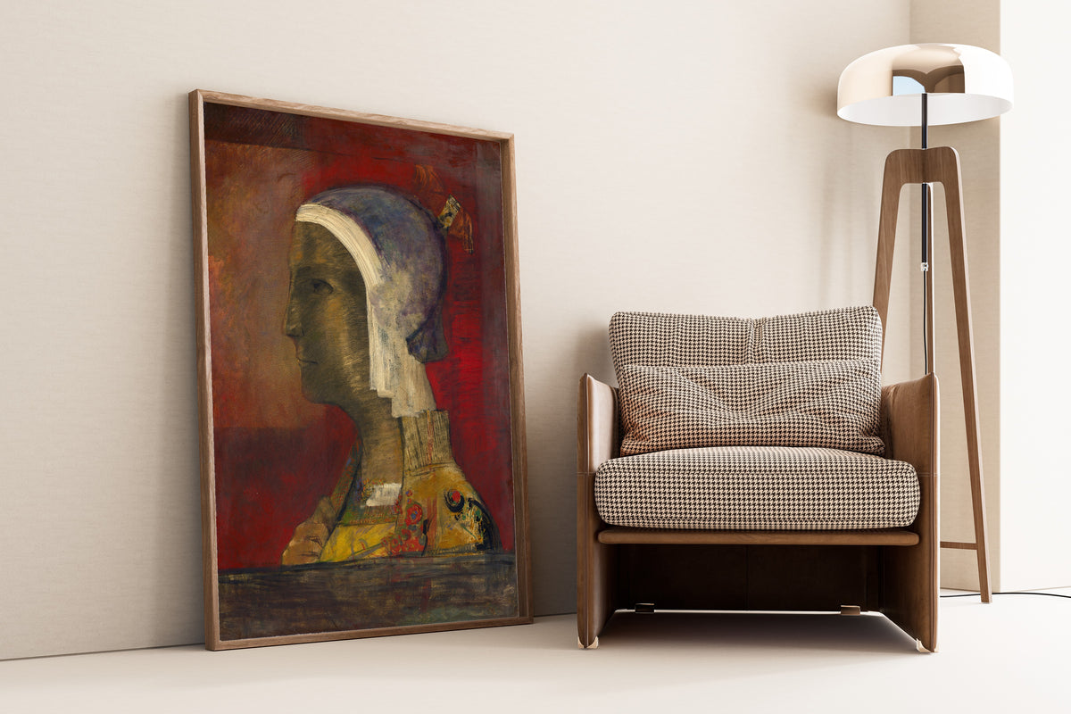 Odilon Redon — Symbolic Head | Symbolist Art Print