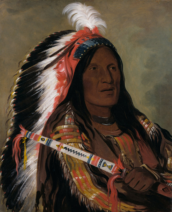 George Catlin — Táh-téck-a-da-háir, Steep Wind, a Brave of the Bad Arrow Points Band | Western Art Print