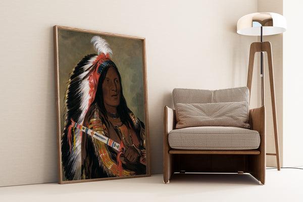 George Catlin — Táh-téck-a-da-háir, Steep Wind, a Brave of the Bad Arrow Points Band | Western Art Print