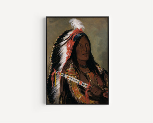 George Catlin — Táh-téck-a-da-háir, Steep Wind, a Brave of the Bad Arrow Points Band | Western Art Print