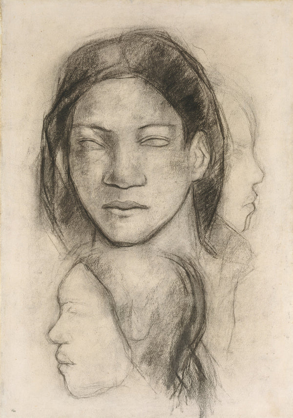 Paul Gauguin — Tahitian Faces (Frontal View and Profiles) | Fine Art Print
