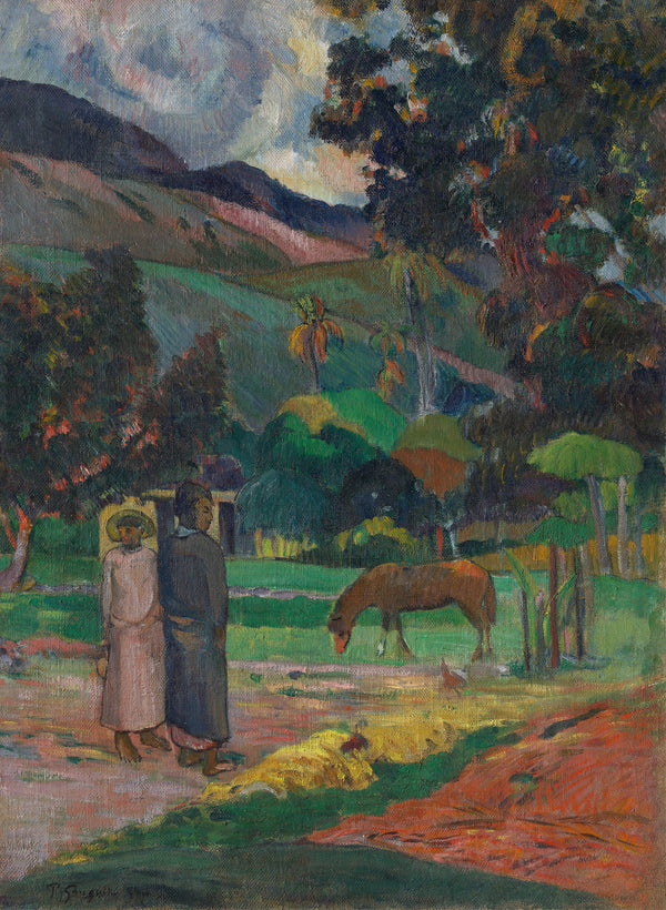 Paul Gauguin — Tahitian Landscape with a Grazing Horse | Fine Art Print