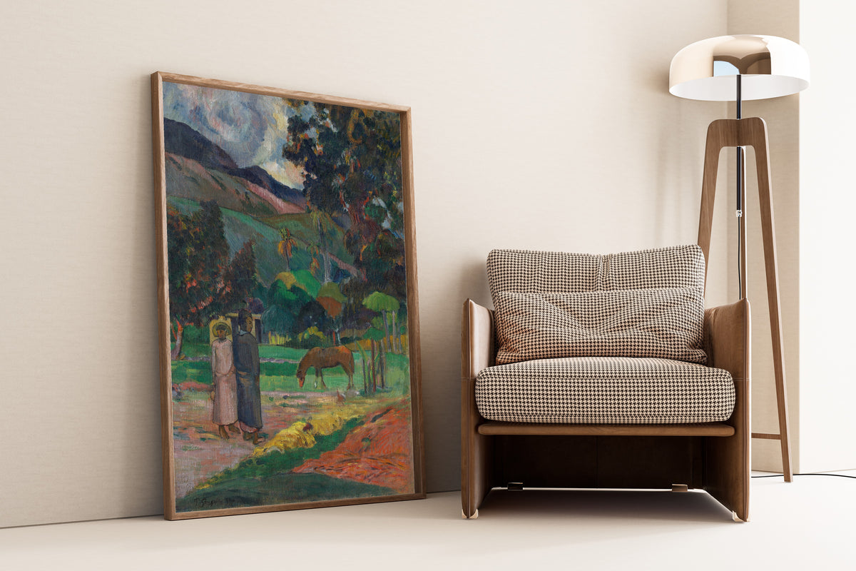 Paul Gauguin — Tahitian Landscape with a Grazing Horse | Fine Art Print