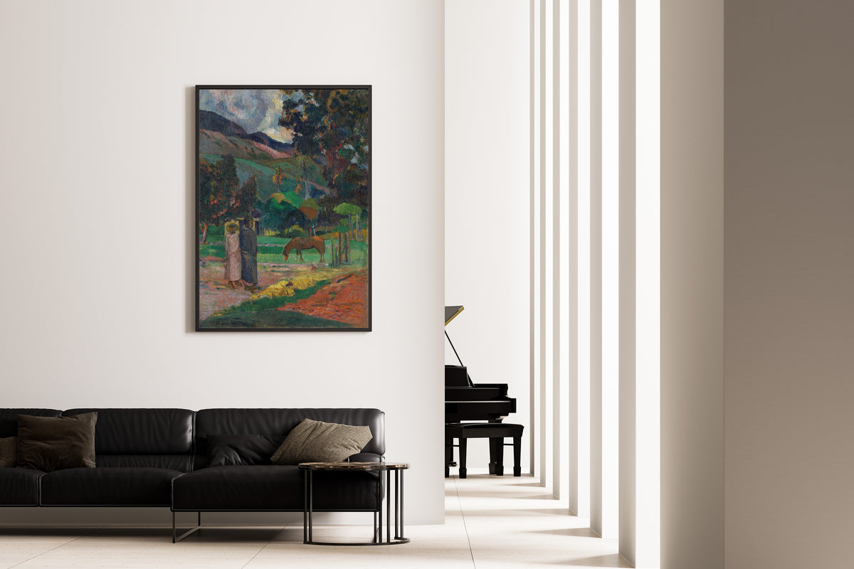 Paul Gauguin — Tahitian Landscape with a Grazing Horse | Fine Art Print