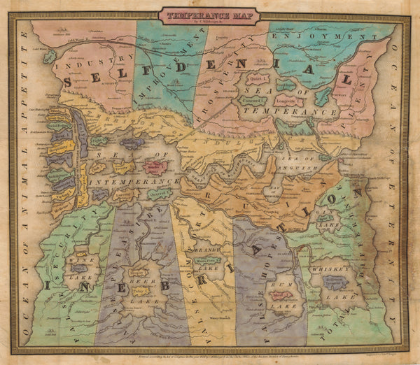 John Christian Wiltberger Jr. — Temperance Map | Hand-Coloured Engraved Map Print