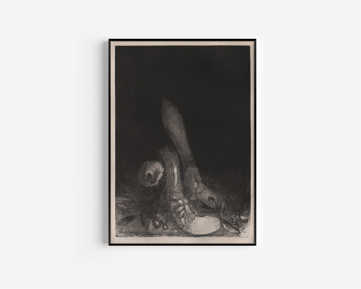 Odilon Redon — The Temptation of Saint Anthony: Flowers Fall and the Head of a Python Appears | Symbolist Art Print