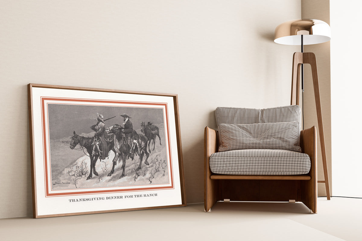 Frederic Remington — Thanksgiving Dinner for the Ranch | Vintage Thanksgiving Print