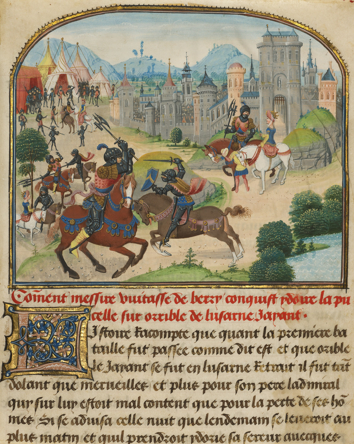 Loyset Liédet and Pol Fruit — The Abduction of Ydoire | Illuminated Manuscript Print
