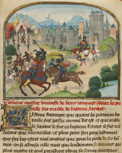 Loyset Liédet and Pol Fruit — The Abduction of Ydoire | Illuminated Manuscript Print