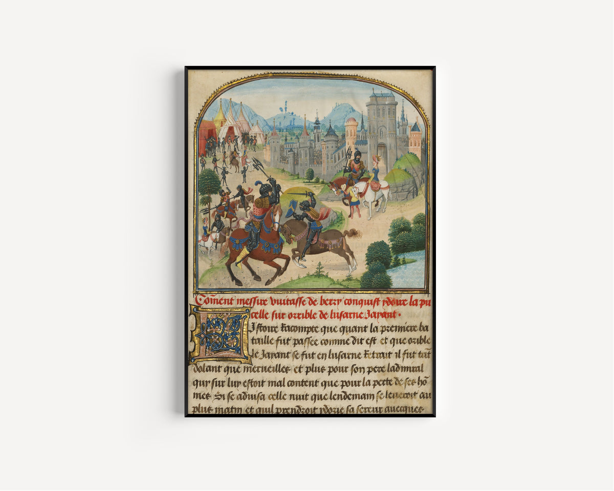 Loyset Liédet and Pol Fruit — The Abduction of Ydoire | Illuminated Manuscript Print