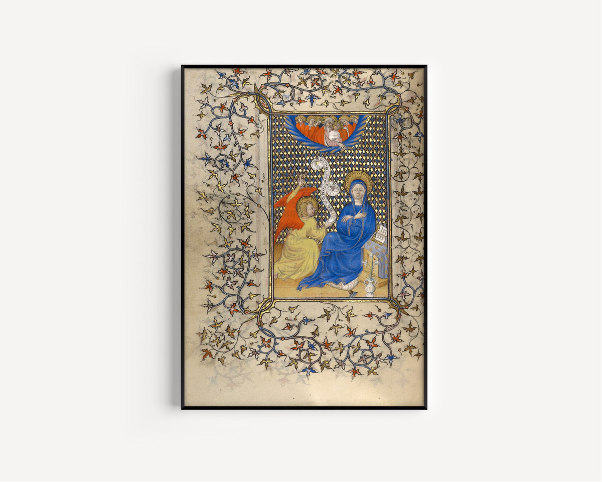 The Annunciation (Gold Diaper Ground) | Illuminated Manuscript Print