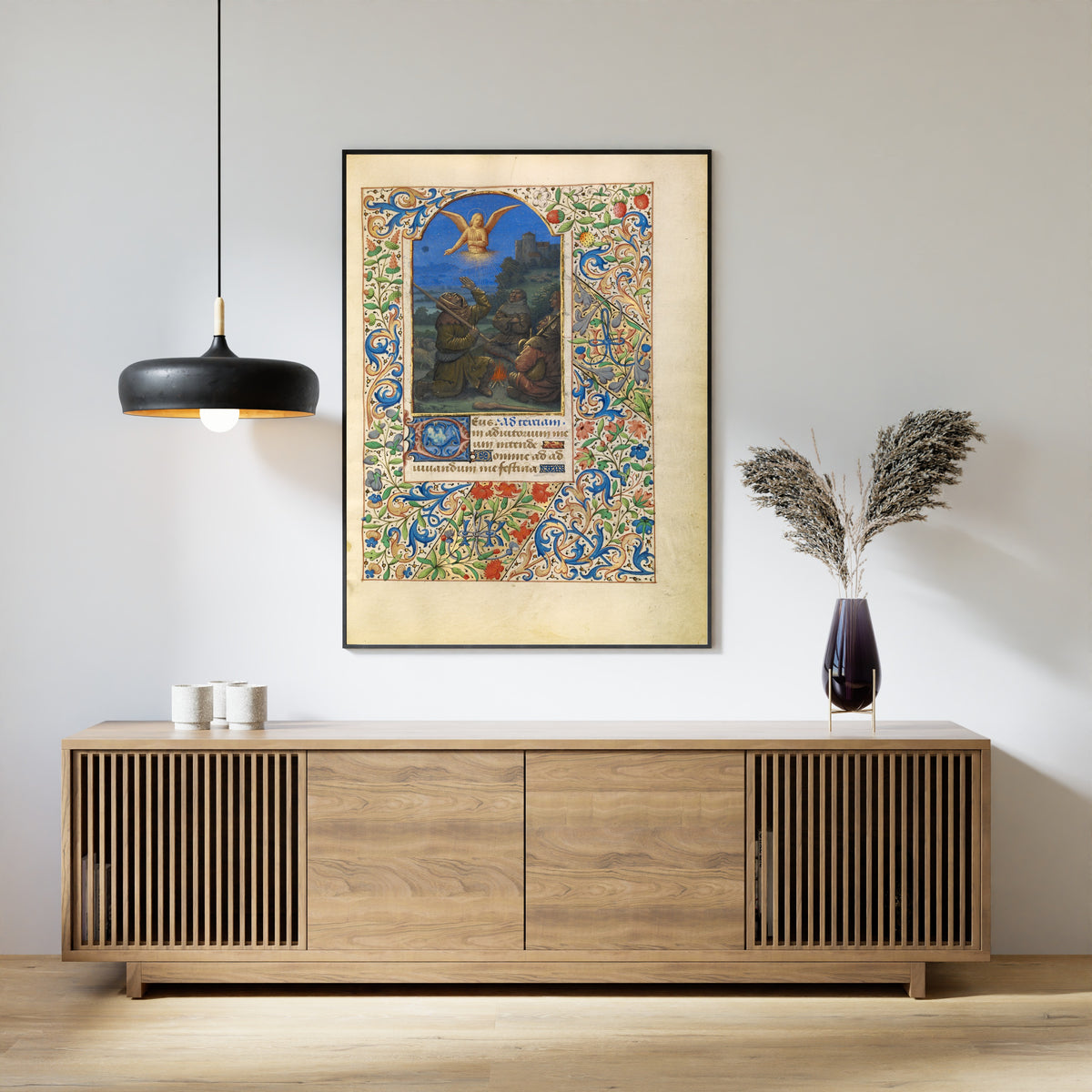 Jean Bourdichon — The Annunciation to the Shepherds | Illuminated Manuscript Print