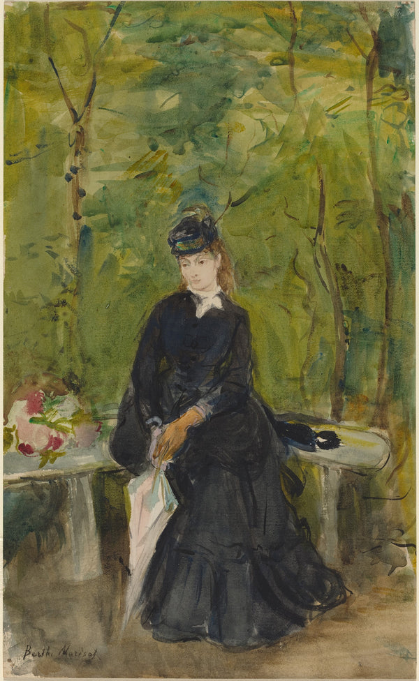 Berthe Morisot — The Artist’s Sister Edma Seated on a Bench | Fine Art Print