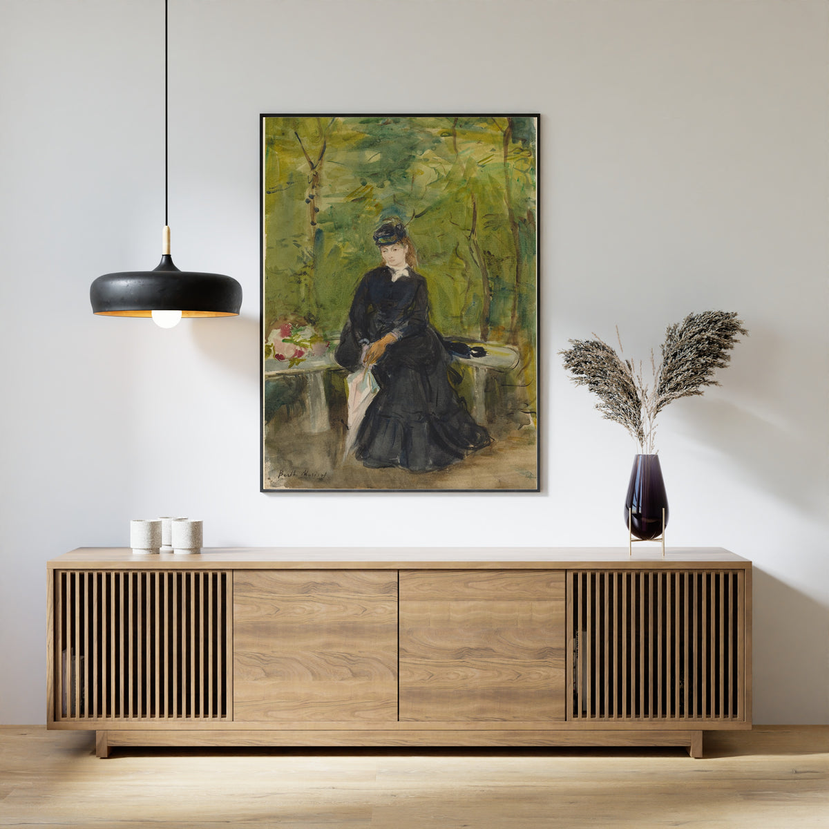 Berthe Morisot — The Artist’s Sister Edma Seated on a Bench | Fine Art Print
