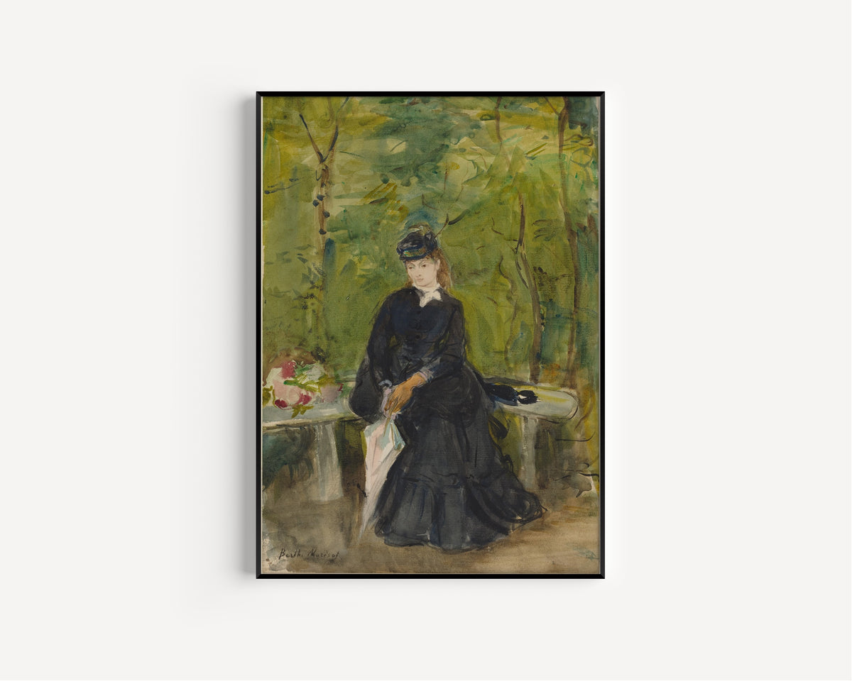 Berthe Morisot — The Artist’s Sister Edma Seated on a Bench | Fine Art Print