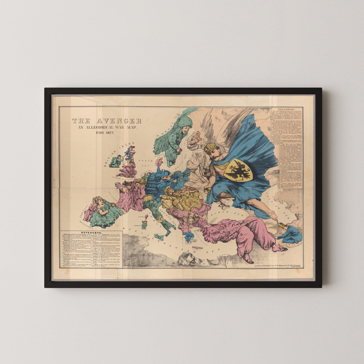George Washington Bacon — The Avenger: An Allegorical War Map for 1877 | Satirical Map Print