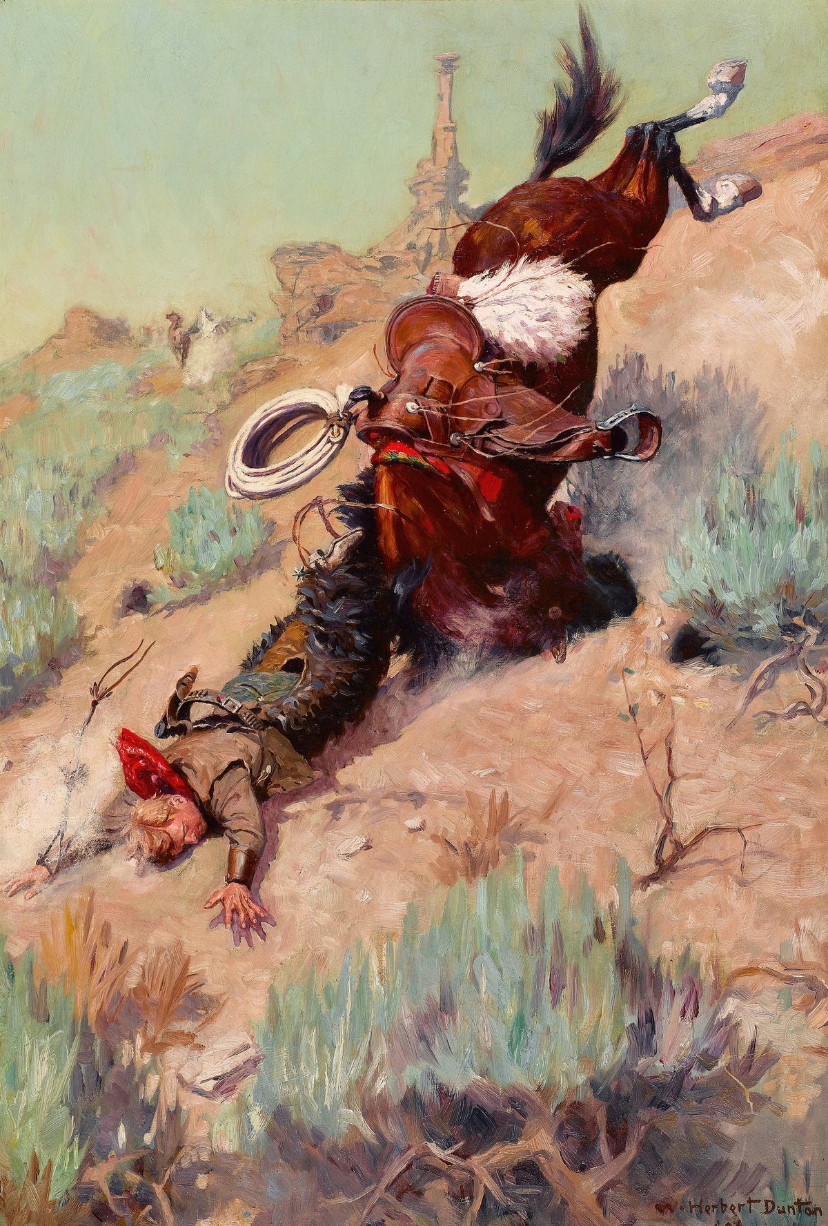 W. Herbert Dunton — The Badger Hole | Western Art Print