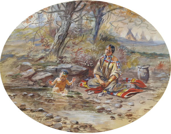 Charles M. Russell — The Bath | Western Art Print