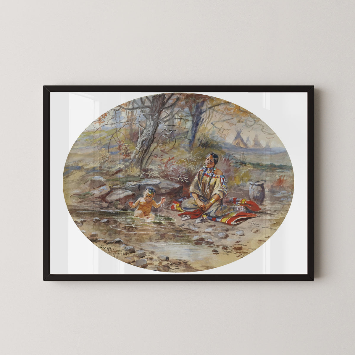 Charles M. Russell — The Bath | Western Art Print