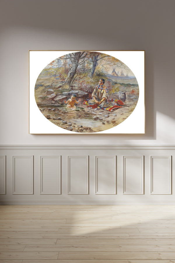 Charles M. Russell — The Bath | Western Art Print