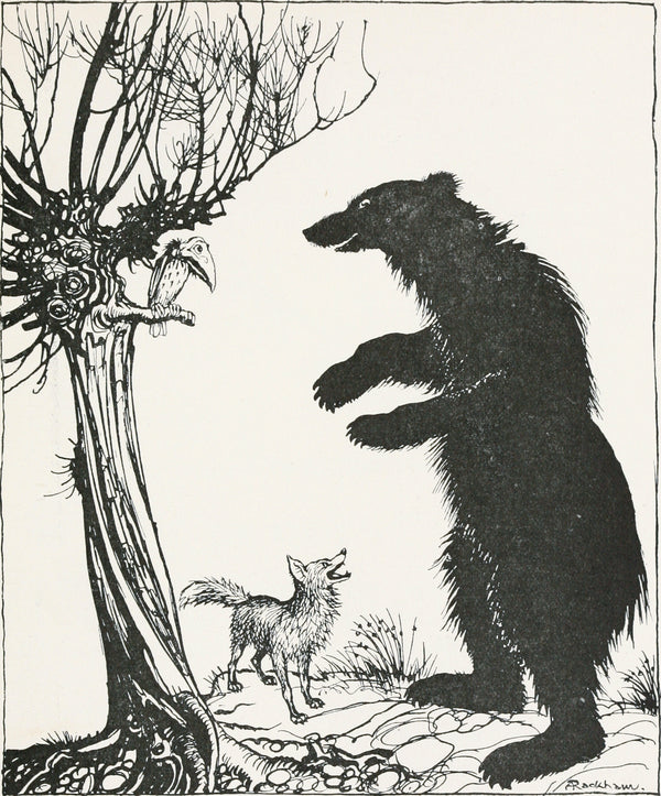 Arthur Rackham — The Bear and the Fox | Fable Illustration Print