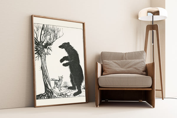 Arthur Rackham — The Bear and the Fox | Fable Illustration Print