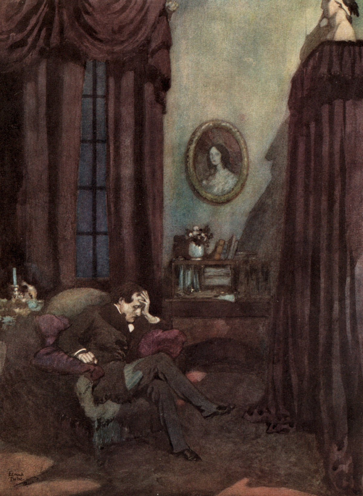 Edmund Dulac — The Bells and Other Poems: The Raven | Gothic Illustration Print