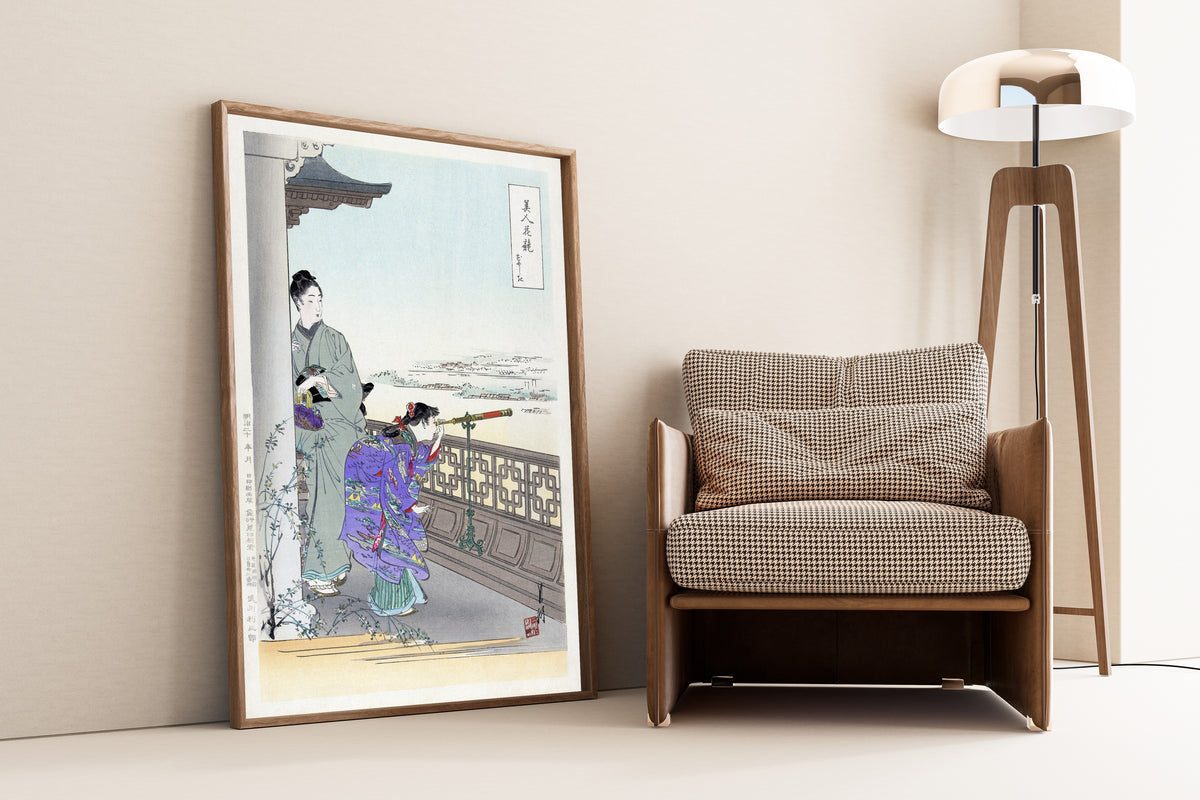 Ogata Gekkō — The Binoculars (1887–1896) | Japanese Woodblock Print (Ukiyo-e)