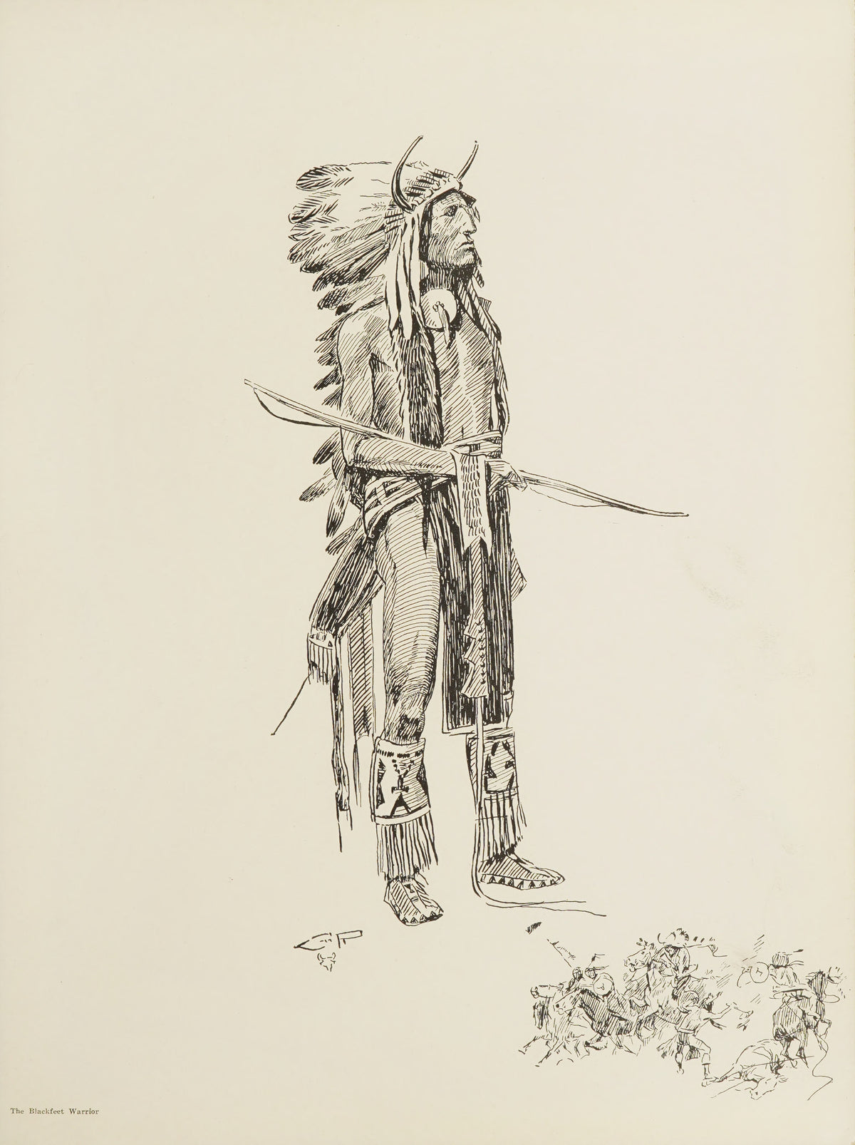 Charles M. Russell — The Blackfeet Warrior | Western Illustration Print