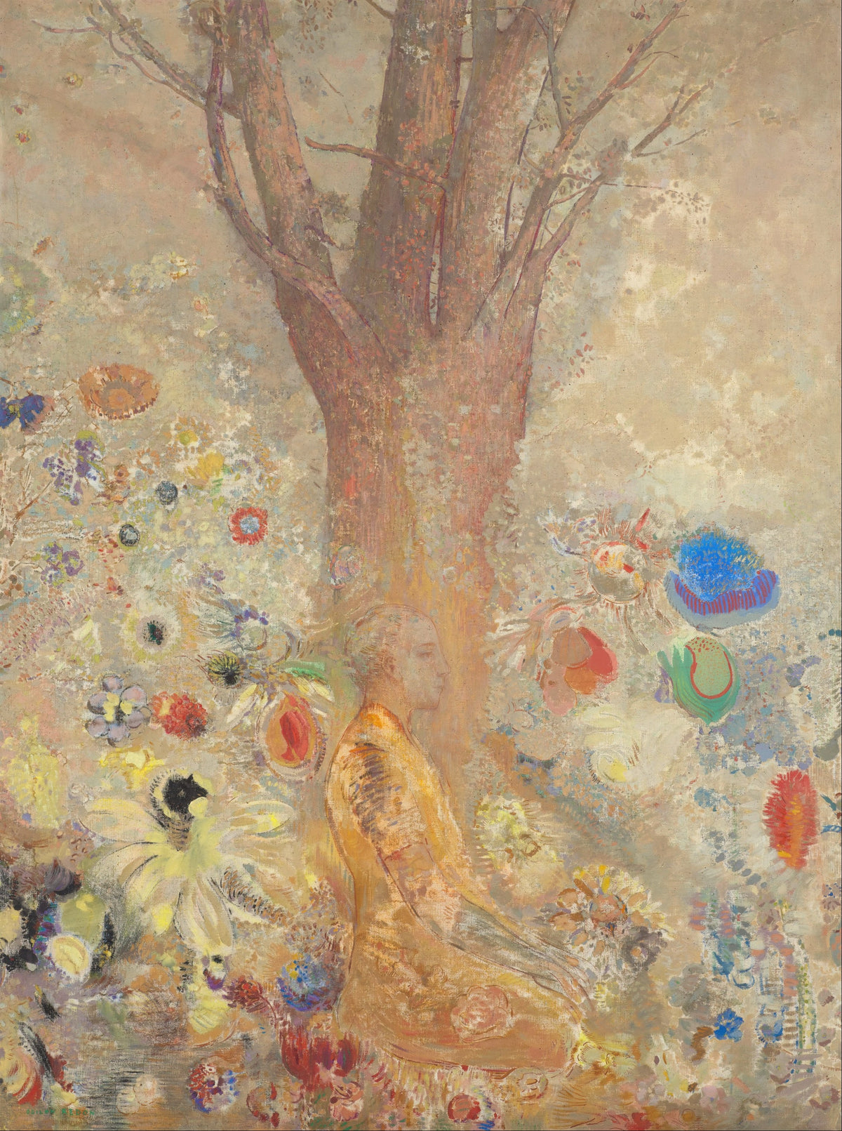 Odilon Redon — The Buddha (Seated beneath a Tree) | Symbolist Art Print