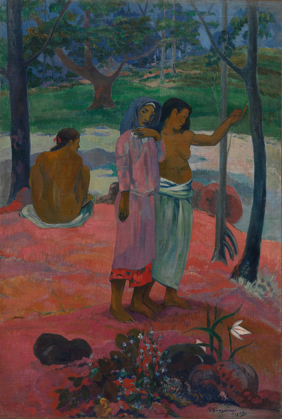 Paul Gauguin — The Call | Fine Art Print shown to scale on a wall above a sofa