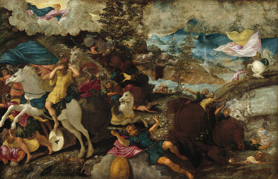 Tintoretto — The Conversion of Saint Paul | Fine Art Print shown to scale on a wall above a sofa