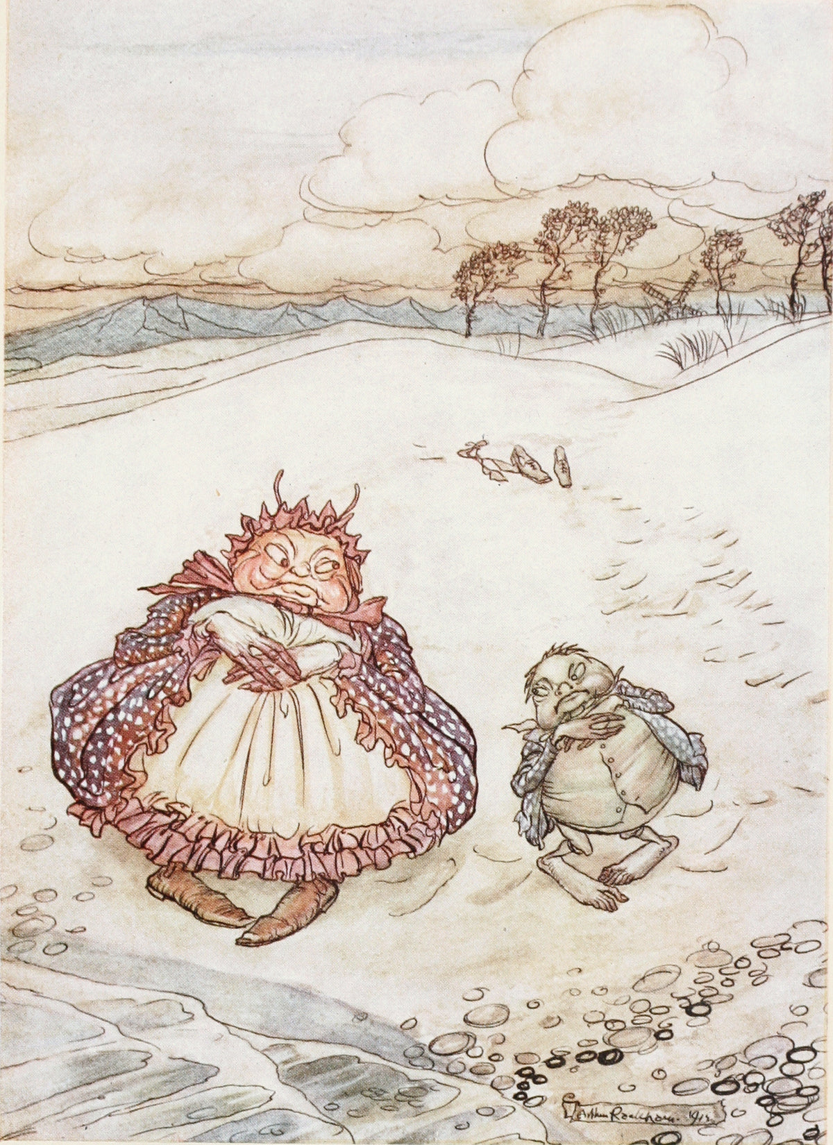 Arthur Rackham — The Crab and His Mother | Fable Illustration Print