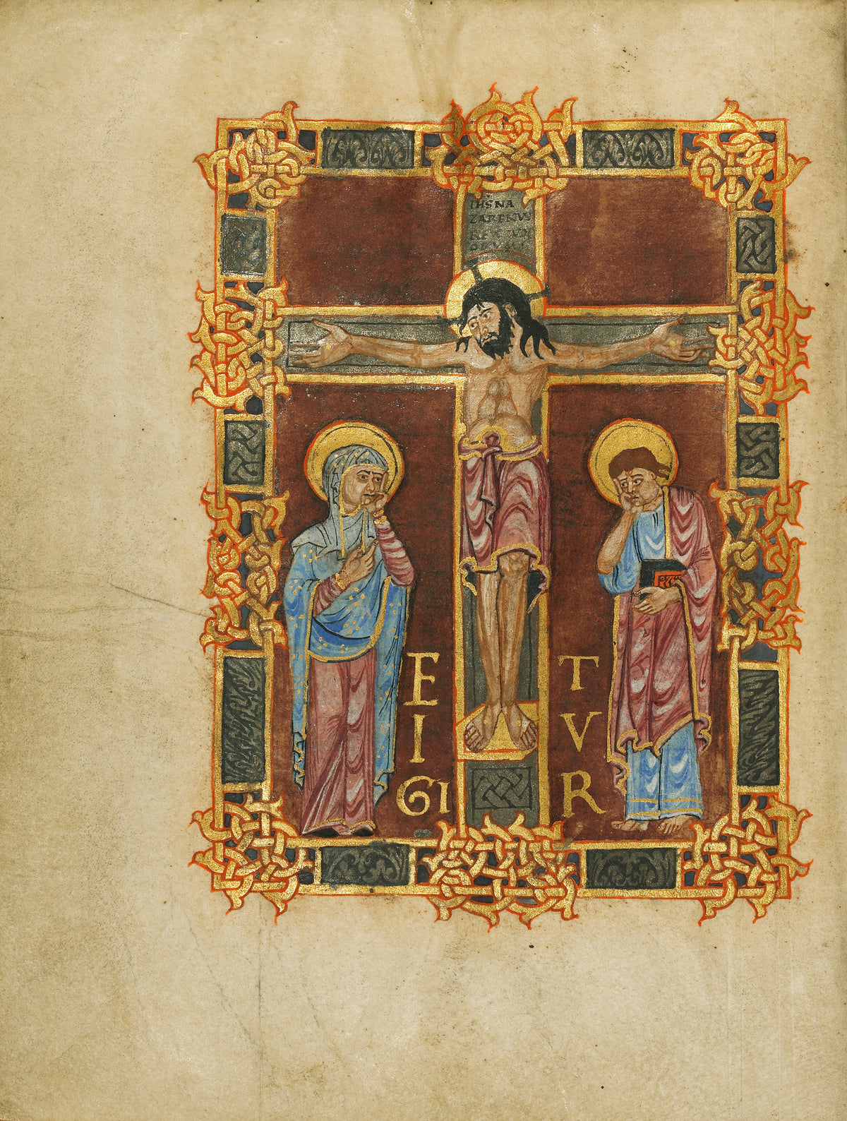 The Crucifixion (Te Igitur Page) | Illuminated Manuscript Print