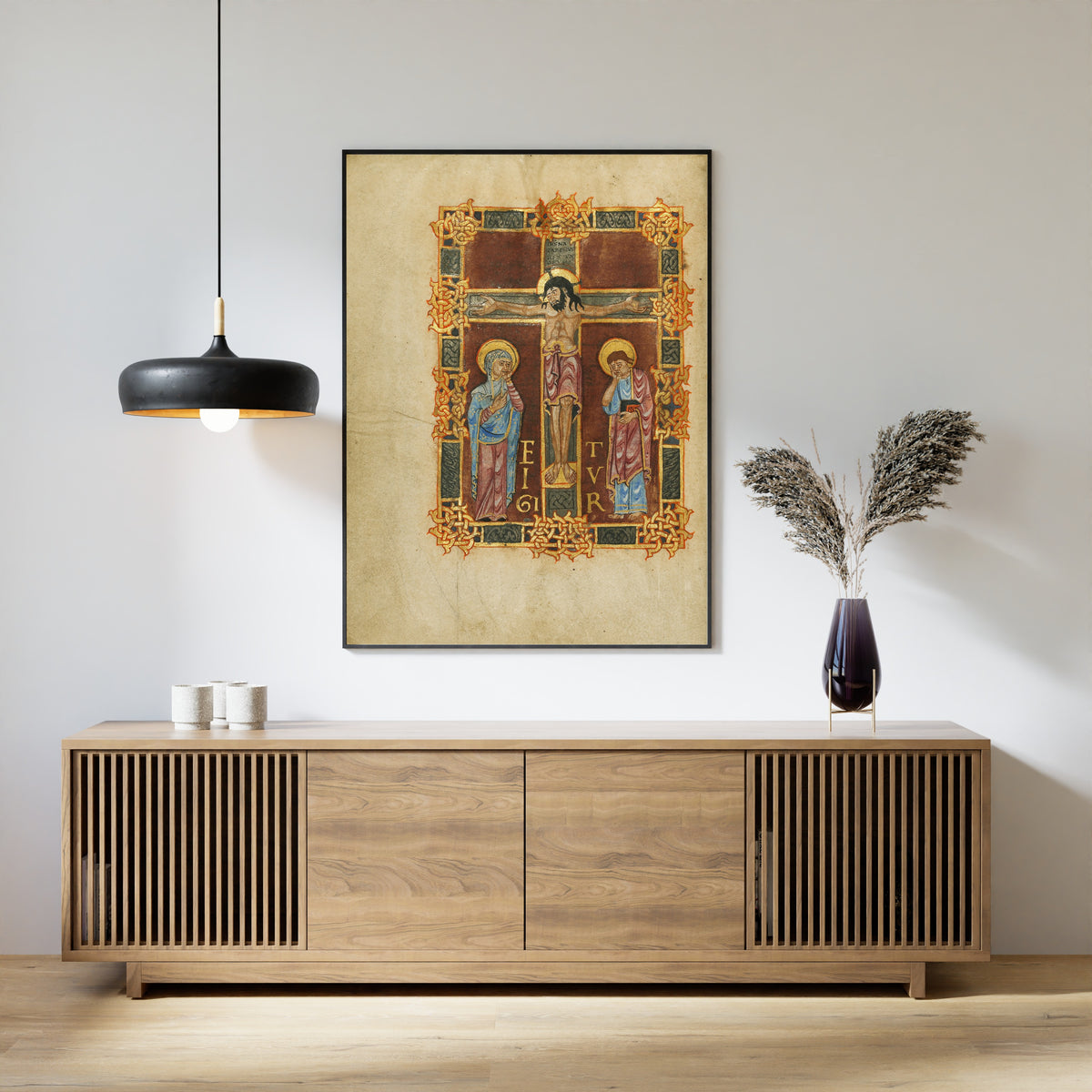 The Crucifixion (Te Igitur Page) | Illuminated Manuscript Print