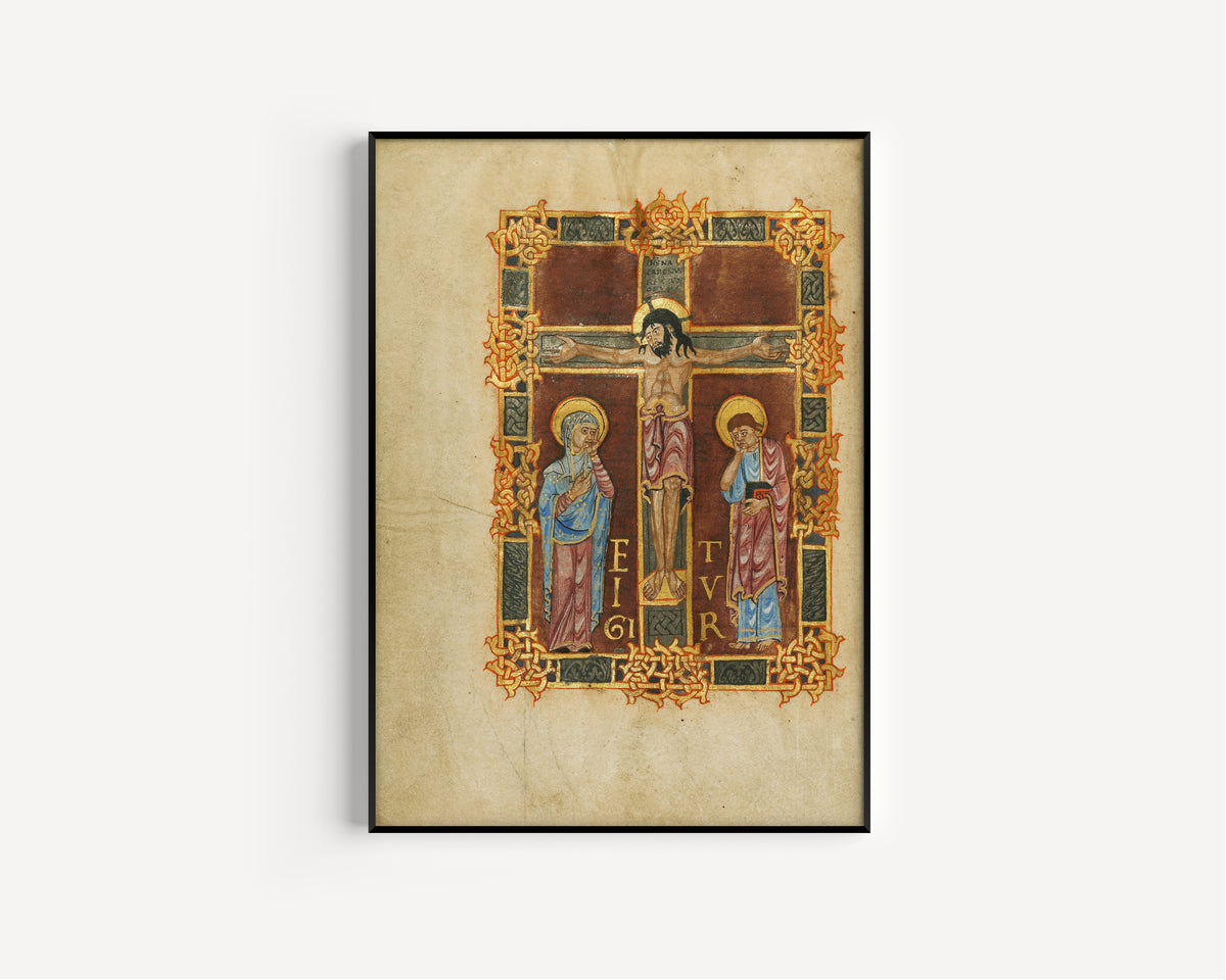 The Crucifixion (Te Igitur Page) | Illuminated Manuscript Print