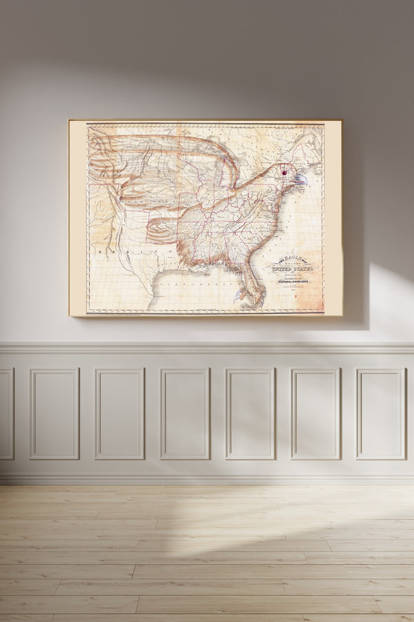 Joseph Churchman — The Eagle Map of the United States | Antique Pictorial Map Print