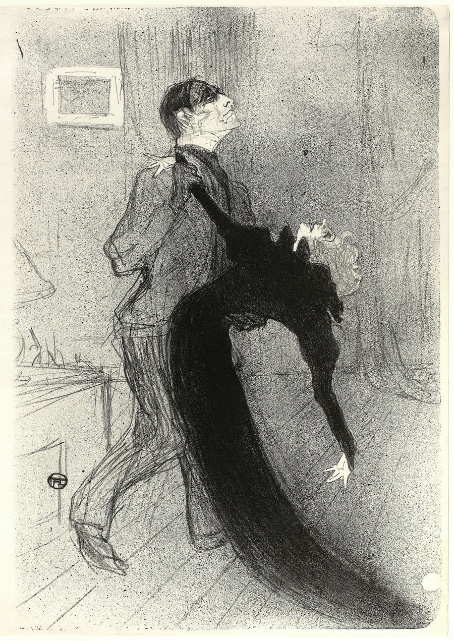 Henri de Toulouse-Lautrec — The Fainting Fit | Lithograph Print shown to scale on a wall above a sofa