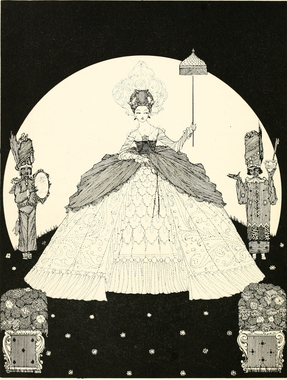 Harry Clarke — The Fairy Tales of Charles Perrault: Another Gown the Colour of the Moon | Fairy Tale Illustration Print