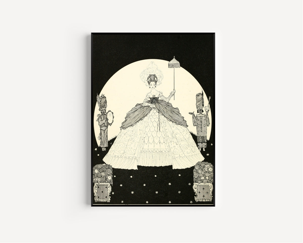 Harry Clarke — The Fairy Tales of Charles Perrault: Another Gown the Colour of the Moon | Fairy Tale Illustration Print